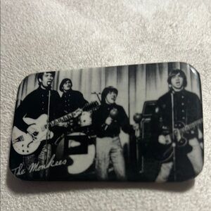 Black and White Rectangular Monkees Pin